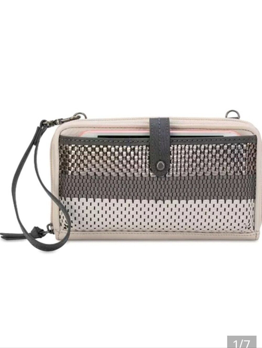 THE SAK Leather Crossbody/Shoulder Purse Wallet Tricolor
